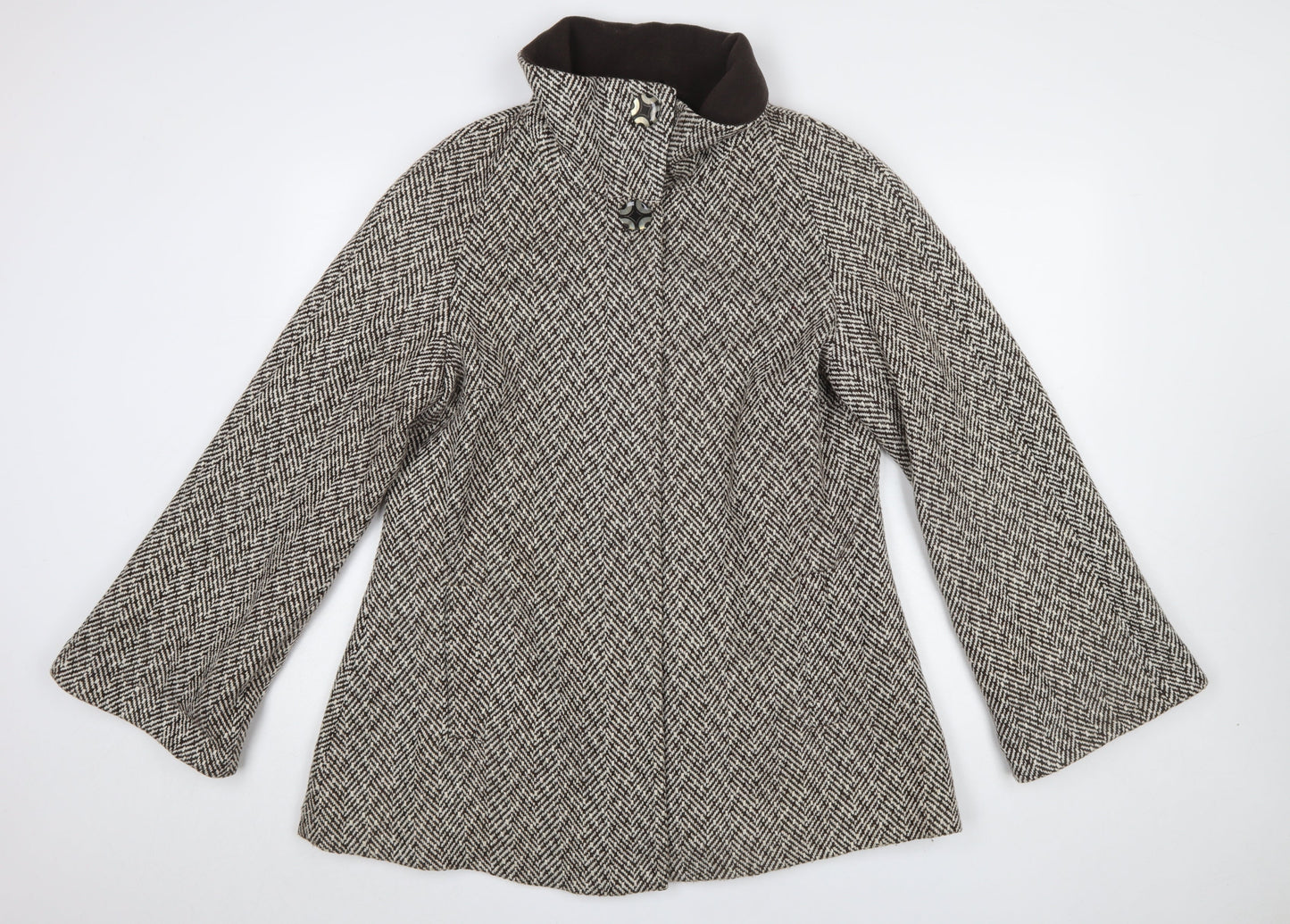 Womens UK Size 14 Simple Wish Brown Overcoat
