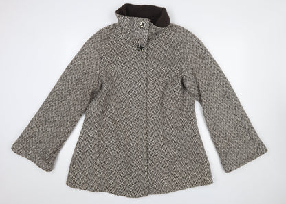 Womens UK Size 14 Simple Wish Brown Overcoat