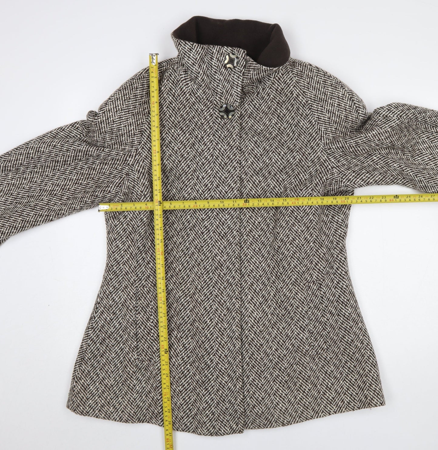 Womens UK Size 14 Simple Wish Brown Overcoat