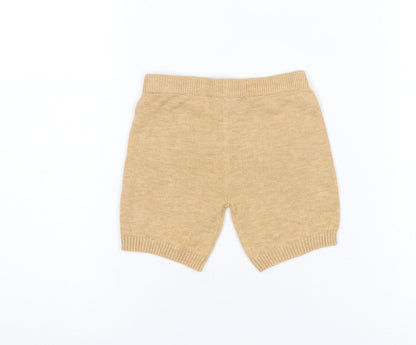 Next Baby Beige Knit Shorts 0-3 Months Unisex Soft Elastic Waist