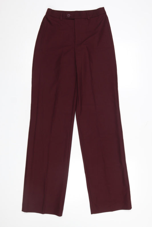 Womens UK Size 4 Stradivarius Regular Fit Dress Pants Red Trousers