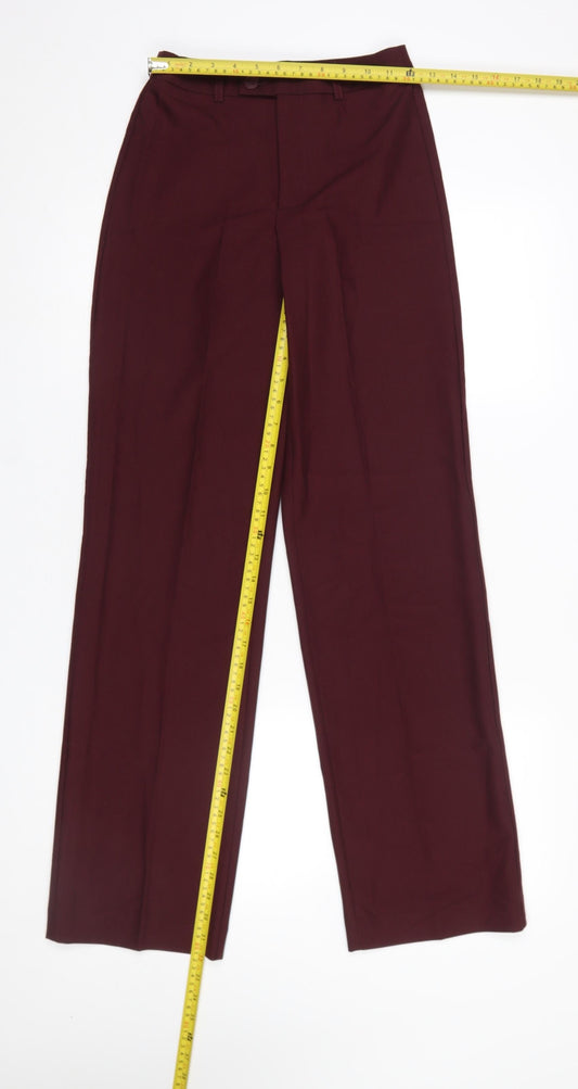 Womens UK Size 4 Stradivarius Regular Fit Dress Pants Red Trousers