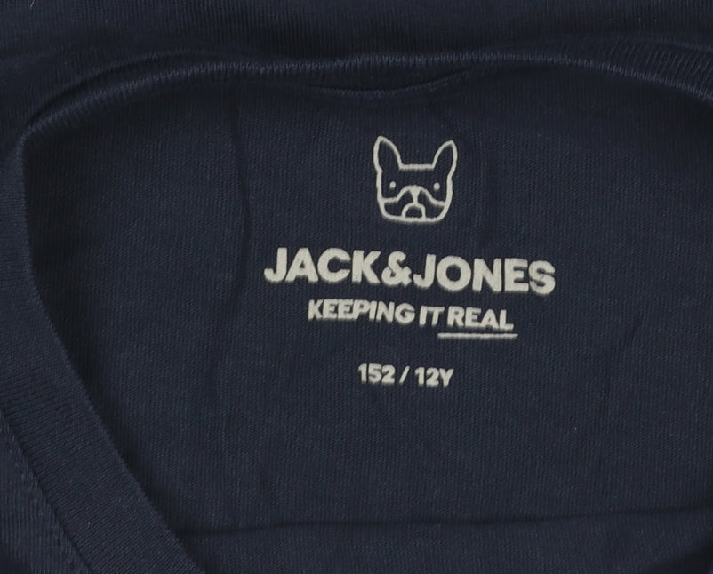 Boys UK Size 12 Years JACK & JONES Blue Basic T-Shirt