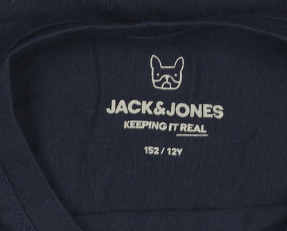 Boys UK Size 12 Years JACK & JONES Blue Basic T-Shirt