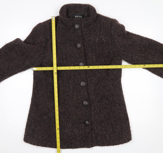 Womens UK Size 14 Papaya Brown Overcoat