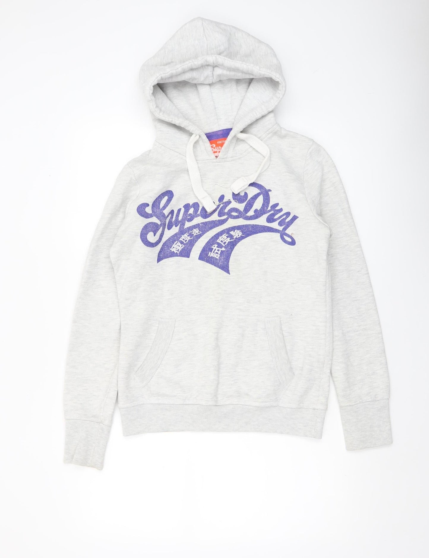 Womens UK Size S Superdry Grey Pullover Hoodie