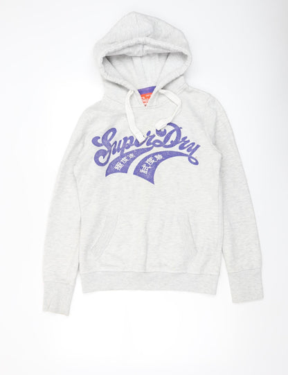 Womens UK Size S Superdry Grey Pullover Hoodie