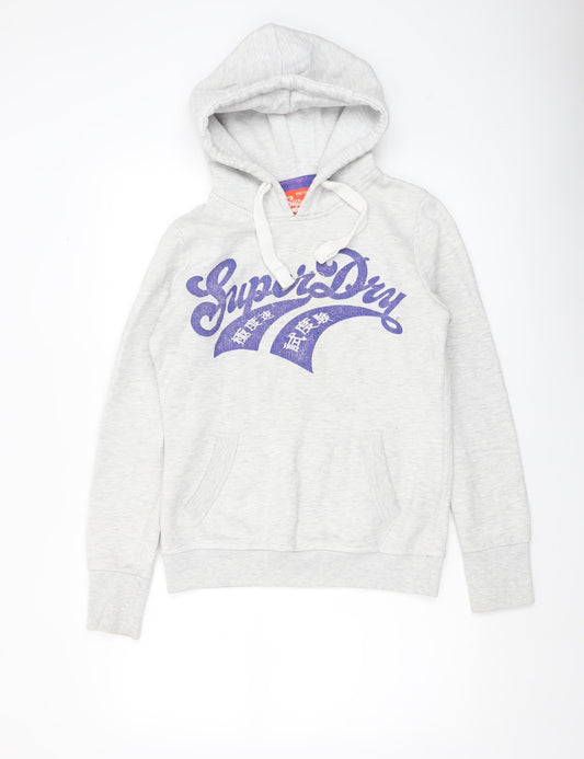 Womens UK Size S Superdry Grey Pullover Hoodie