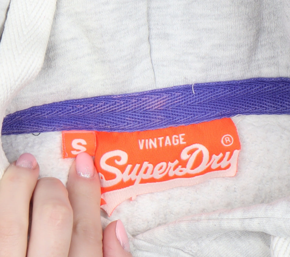 Womens UK Size S Superdry Grey Pullover Hoodie