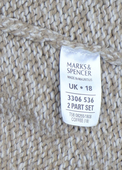 Womens UK Size 18 Marks and Spencer Beige Cardigan Jumper
