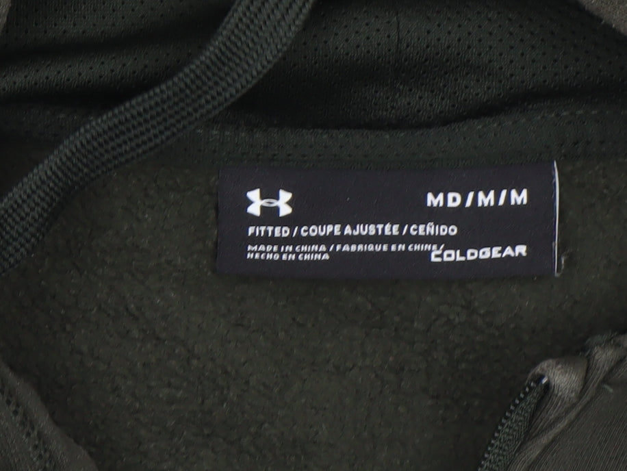 Mens UK Size M Under armour Green Full Zip Hoodie
