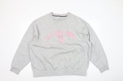 Womens UK Size XL U.S. Polo Assn. Grey Pullover Sweatshirt