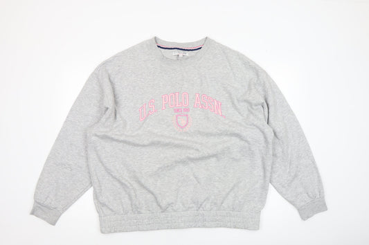 Womens UK Size XL U.S. Polo Assn. Grey Pullover Sweatshirt