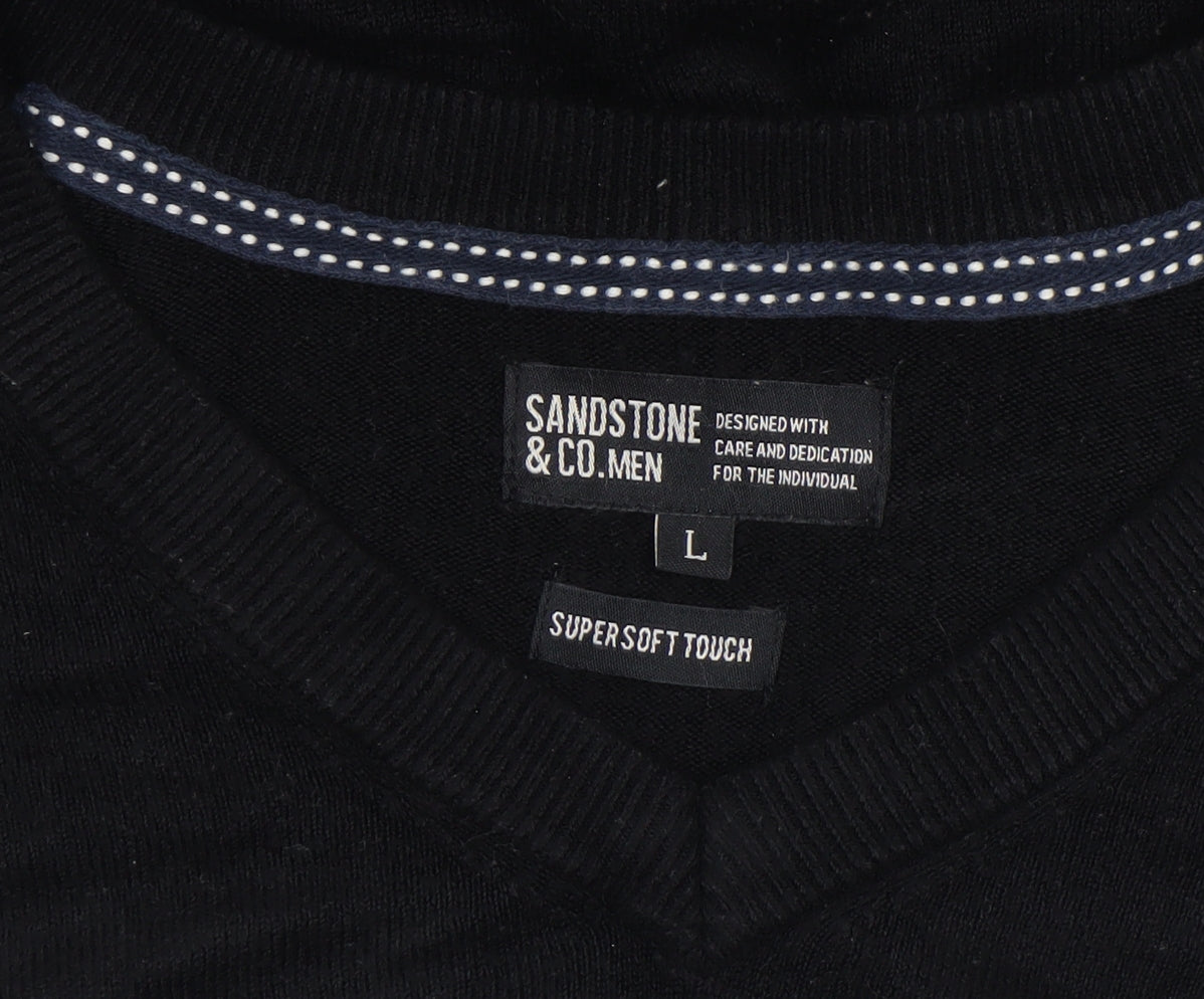 Mens UK Size L Sandstone & Co. Men Black Pullover Jumper