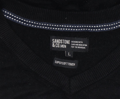 Mens UK Size L Sandstone & Co. Men Black Pullover Jumper
