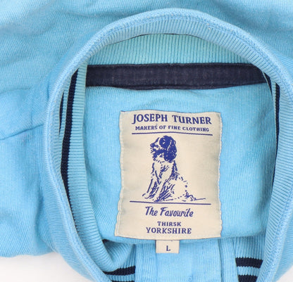 Mens UK Size L Joseph Turner Blue Henley Sweatshirt