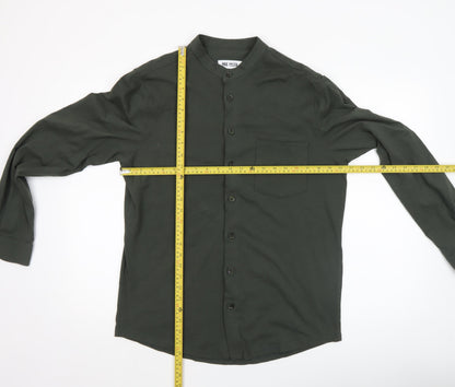Paul Calvin Men’s Green Band Collar Long Sleeve Button-Up Shirt Size L