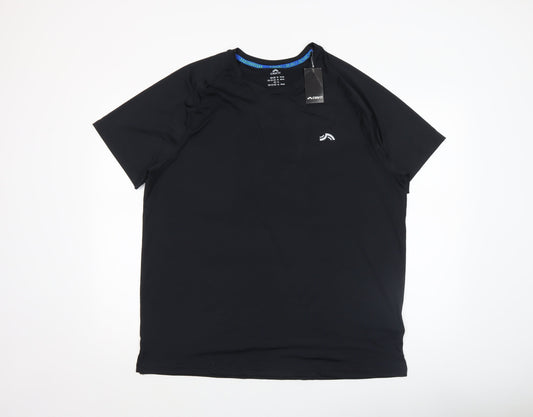 Crivit Men's Black XL Running T-Shirt Moisture Wicking Sports Top