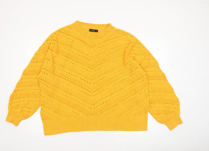Womens UK Size XL F&F Yellow Pullover Jumper