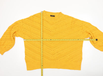 Womens UK Size XL F&F Yellow Pullover Jumper