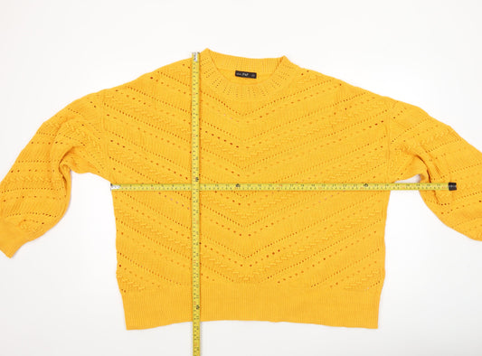 Womens UK Size XL F&F Yellow Pullover Jumper