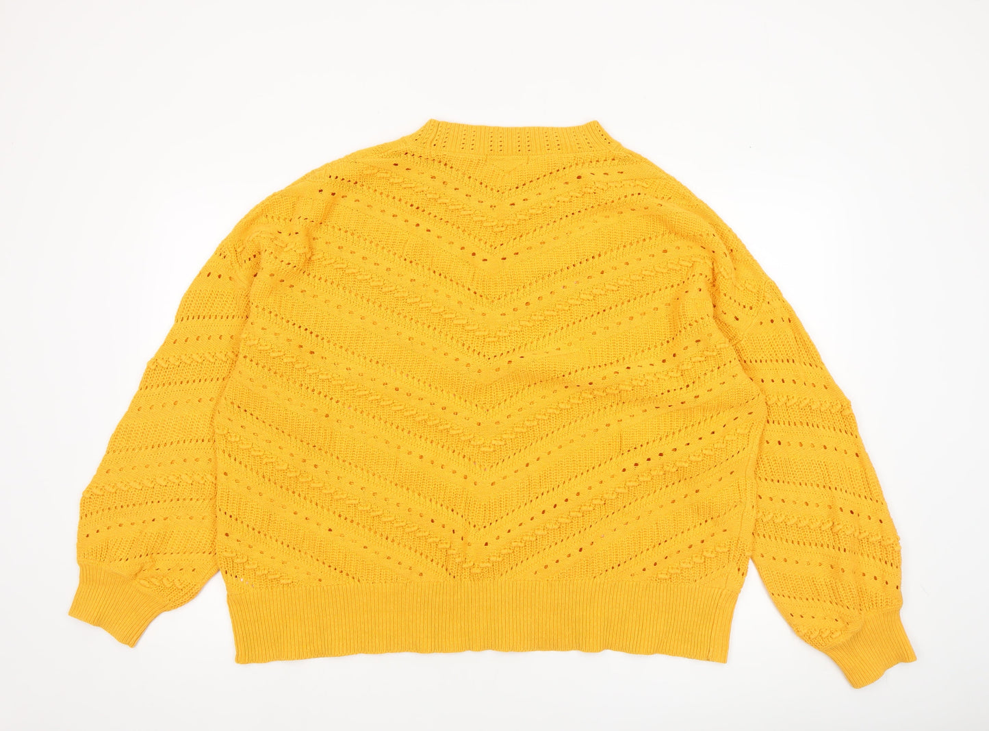 Womens UK Size XL F&F Yellow Pullover Jumper