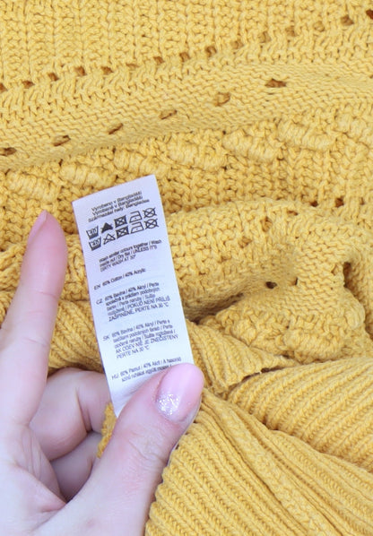 Womens UK Size XL F&F Yellow Pullover Jumper