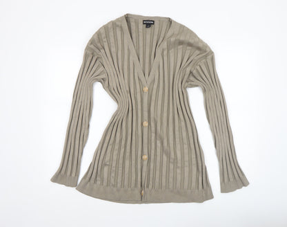 Womens UK Size M PRETTYLITTLETHING Beige Cardigan Jumper