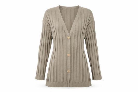Womens UK Size M PRETTYLITTLETHING Beige Cardigan Jumper