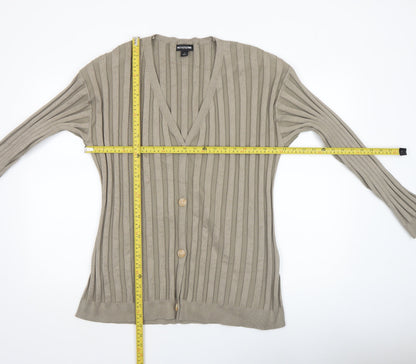 Womens UK Size M PRETTYLITTLETHING Beige Cardigan Jumper