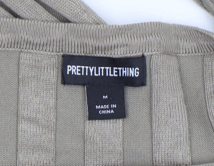 Womens UK Size M PRETTYLITTLETHING Beige Cardigan Jumper