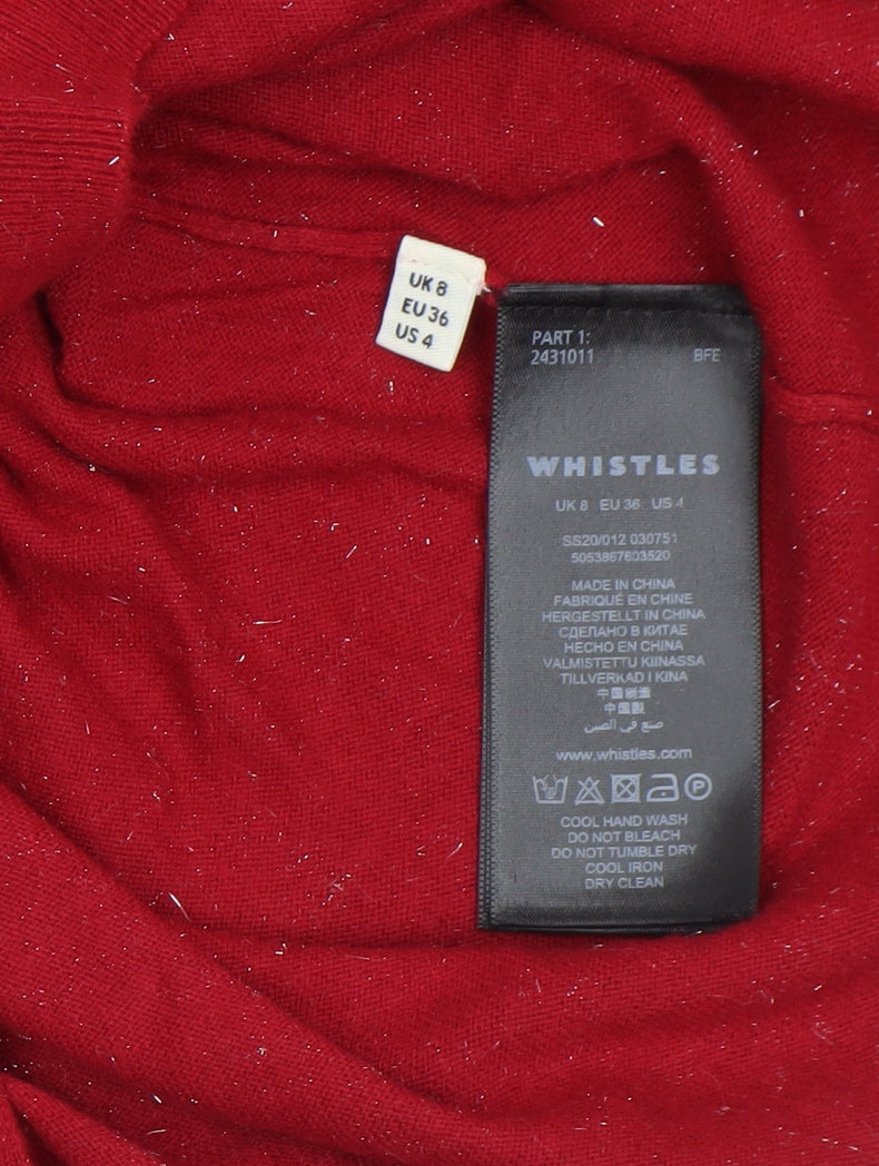 Womens UK Size 8 Whistles Red Pullover Jumper