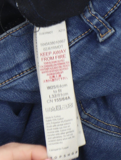 Womens UK Size 8 Topshop Slim Fit Skinny Blue Jeans