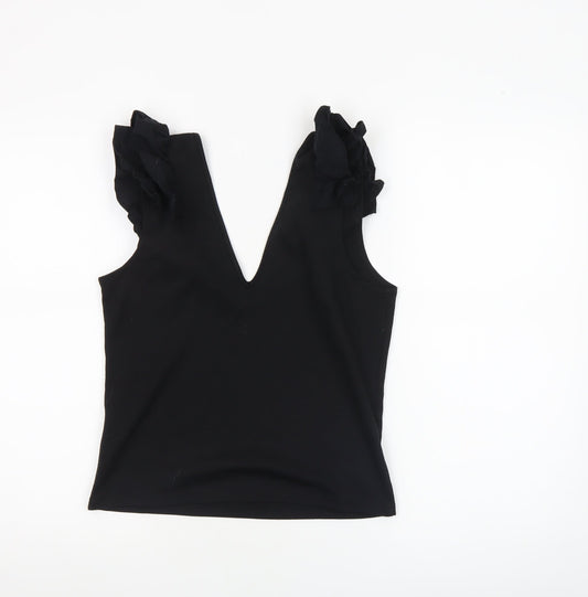 Womens UK Size S Zara Trafaluc Black Camisole Tank