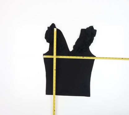 Womens UK Size S Zara Trafaluc Black Camisole Tank