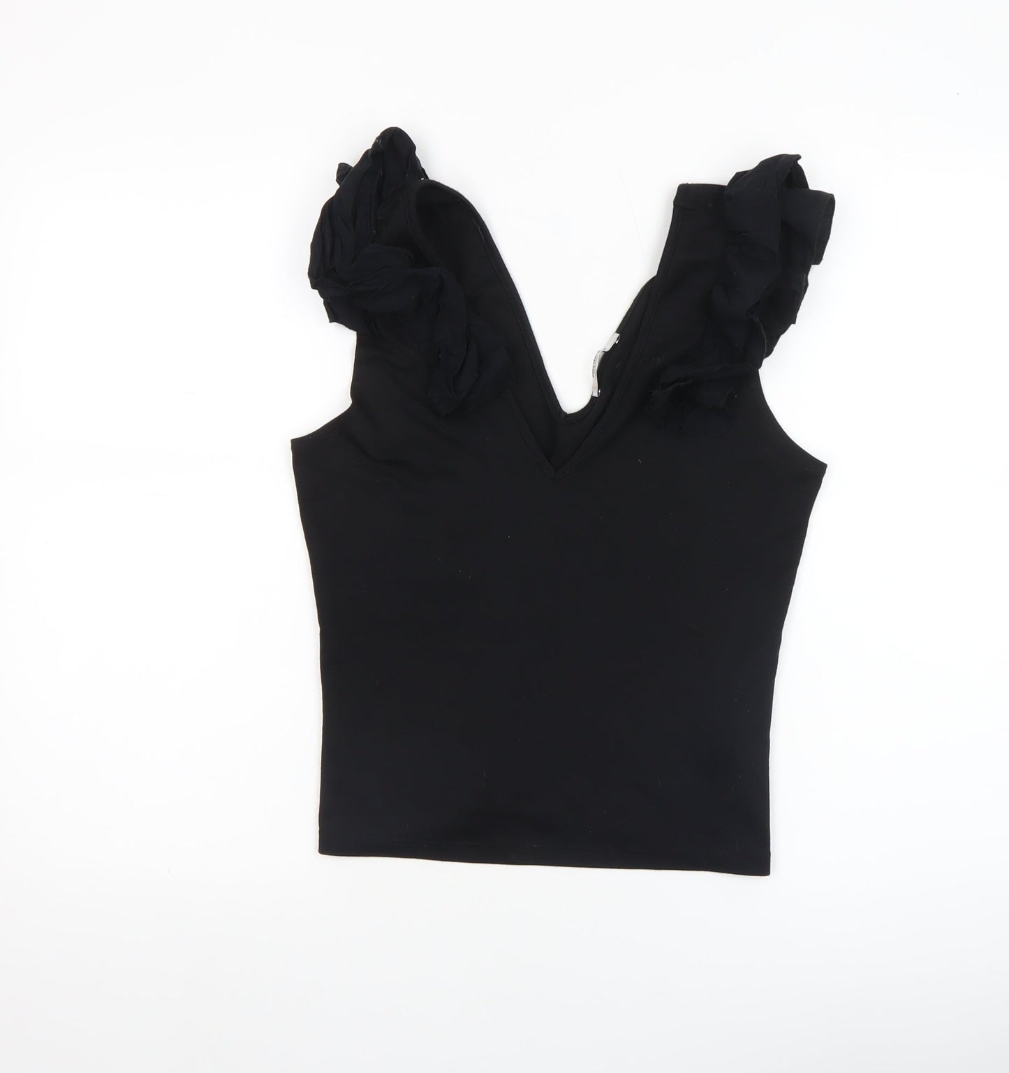 Womens UK Size S Zara Trafaluc Black Camisole Tank