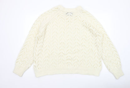 Womens UK Size M ASOS Ivory Pullover Jumper