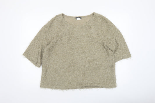 Womens UK Size L Kim & Co Beige Pullover Jumper