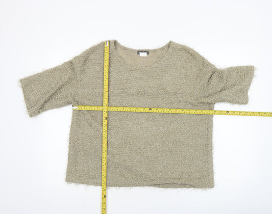 Womens UK Size L Kim & Co Beige Pullover Jumper