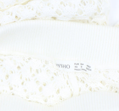 Womens UK Size XS Oysho Regular Fit Cropped Ivory Trousers