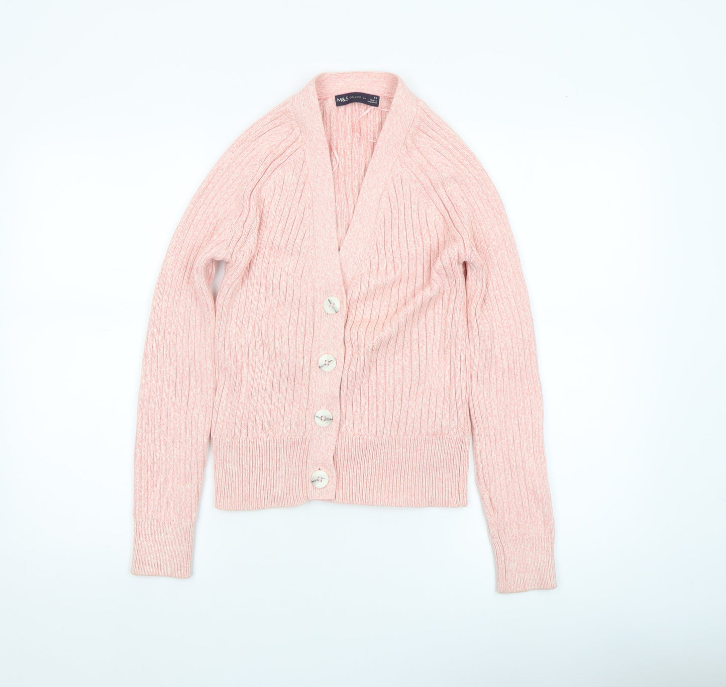 Womens UK Size XS Marks and Spencer Pink Cardigan Jumper