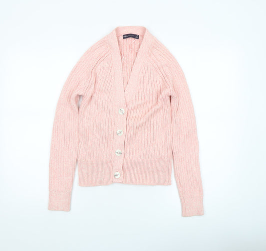 Womens UK Size XS Marks and Spencer Pink Cardigan Jumper