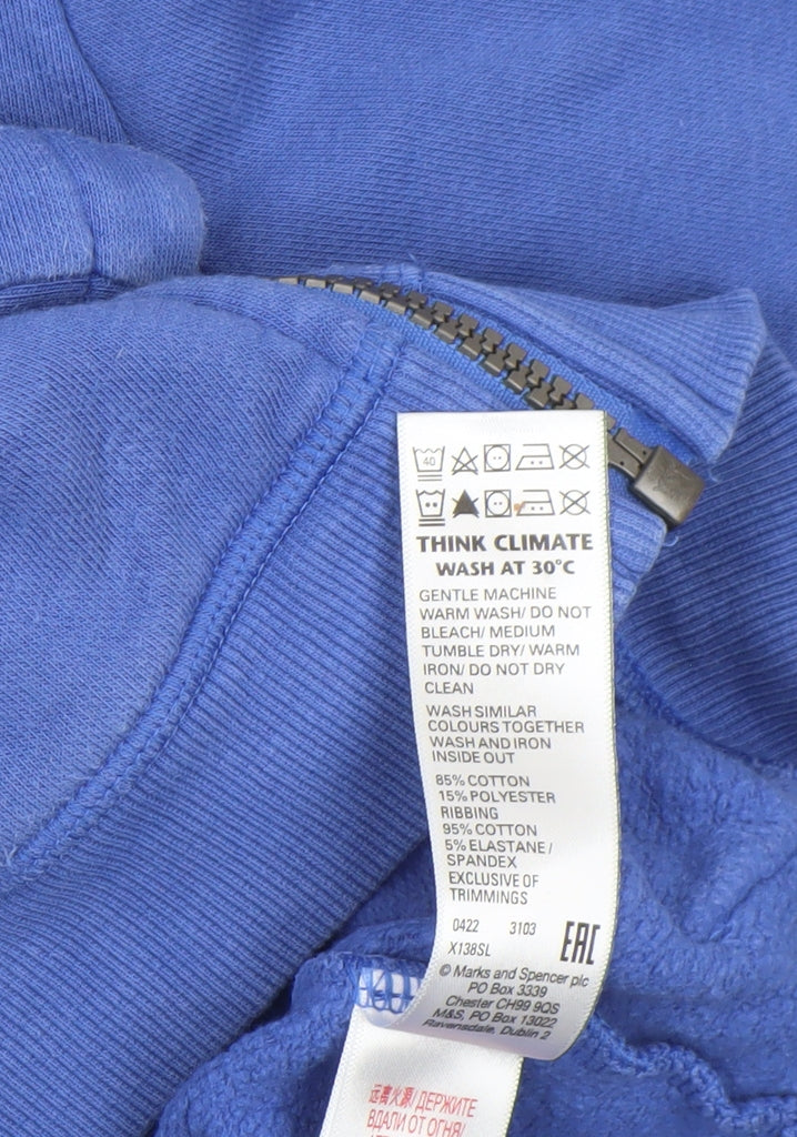 Boys UK Size 5-6 Years Marks and Spencer Blue Full Zip Hoodie