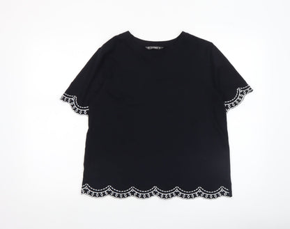 Womens UK Size S Dunnes Black Basic T-Shirt