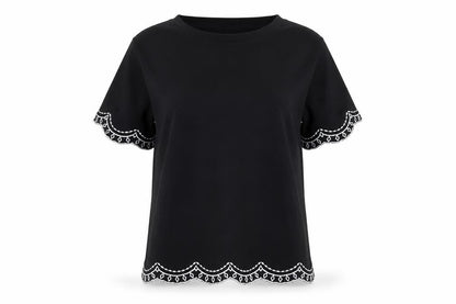 Womens UK Size S Dunnes Black Basic T-Shirt