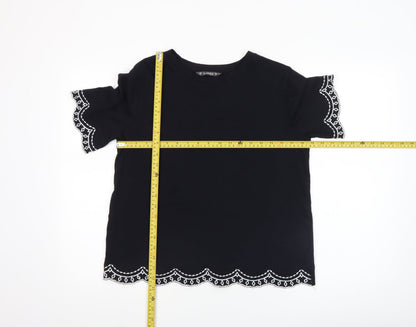 Womens UK Size S Dunnes Black Basic T-Shirt