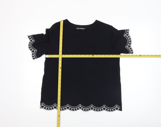 Womens UK Size S Dunnes Black Basic T-Shirt