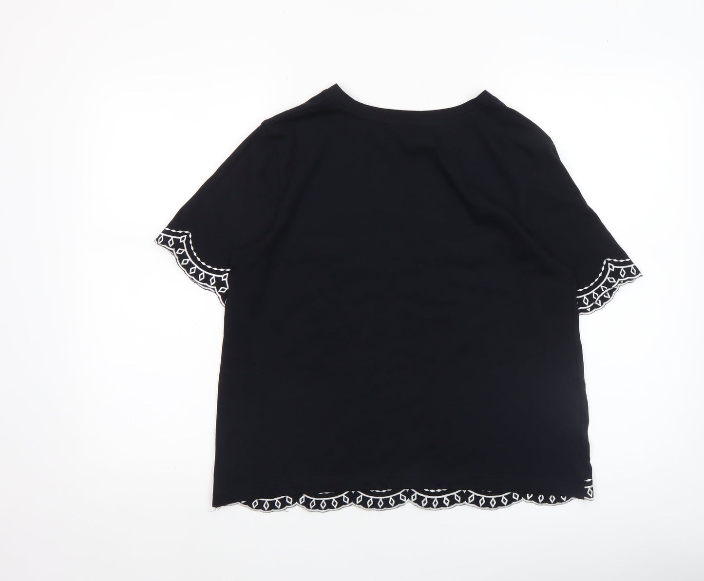Womens UK Size S Dunnes Black Basic T-Shirt