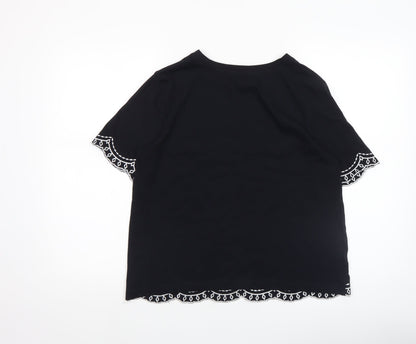Womens UK Size S Dunnes Black Basic T-Shirt