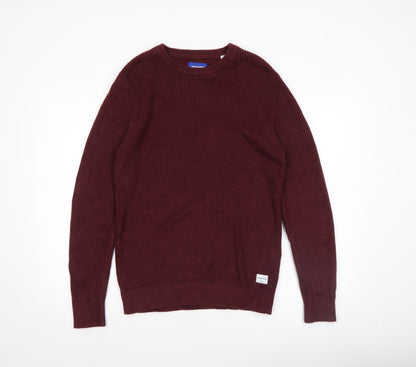 Mens UK Size L JACK & JONES Red Pullover Jumper